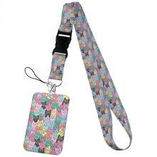 CX Lovely Kitten Manga Card Holder Badge Holder ID Card Lanyards Cell Phone Rope Key Lanyard Neck Straps Keychain Cats01 Christmas Gift