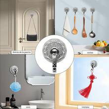 6 Piezas Ganchos de Pared Adhesivos, Ganchos Sin Taladro y Sin Daños, Soporte Fuerte para Cocina, Baño, Oficina, Organizador de Espacios (Color Blanco) - estilo 4 - Ver 7