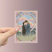 “我爱你”《傲慢与偏见》贴纸 - 防水乙烯基材质，防刮耐用，适用于笔记本电脑、头盔、酷炫摩托车、工具箱、吉他、踏板车、汽车贴纸、笔记本电脑装饰，色彩鲜艳，哑光表面，吉他贴纸，动漫主题，高品质乙烯基材质，贴纸，骑行配件 - 彩色 - 查看 10