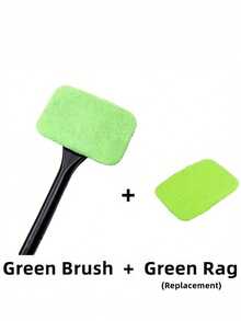耐用长柄汽车挡风玻璃清洁器 - 轻松保护和抛光玻璃，包含 4 块替换布
