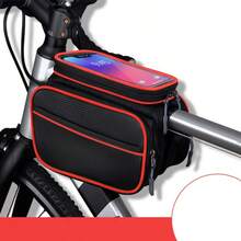 1PC Bicycle Rack Bag, Waterproof Top Tube Bag, Mobile Phone Pocket With Touch Screen, Bicycle Accessory Bag, Suitable For Road And Mountain Bikes