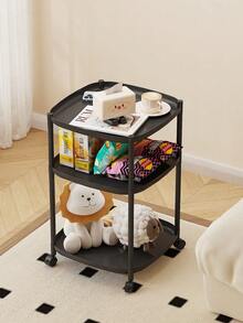 1pc Modern Minimalist Creative Coffee Table, 2-Tier/3-Tier Storage Nightstand, Suitable For Living Room, Bedside, Bedroom And Office, Milk & Oil Style Coffee Table, Easy Assembly