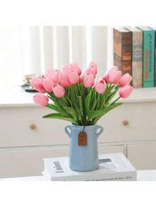 1/5/10/20pcs Romantic Premium Artificial Flowers Centerpieces,Plastic Flowers Real Touch Tulips Silk Bouquet, Artificial Flowers For Wedding Room Home Hotel Party Event New Years Gifts Handheld Flower Arrangement For Valentine's Day Wedding/Home/Bedroom/Living Room/Table Decoration/Bride's Bouquet/Outdoor Garden