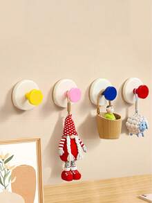 1 cái/2 cái/4 cái Móc cửa hút, keo dính chịu lực mạnh, không cần khoan lỗ, đặt chìa khóa ở lối vào, đặt đồ tạo tác, đặt mũ và dán đồ vật - Nhiều màu - Xem 4