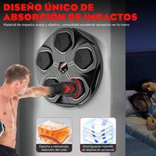 Maquina de Boxeo Musical con 2 Pares de Guantes,Musical Boxing Machine Recargable Bluetooth,Diseño Antirruido,Ajuste de 9 Velocidades,Box Musical de Pared para Adultos,Niños,Interior,Gimnasio - A - Ver 4