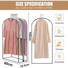 ¡RecomendadoBolsas para Ropa Colgante para 50 prendas, JASUVII Juego 4 Fundas ropa armario de 60x102x25.5 cm, Fundas Ropa Antipolvo para guardar trajes, vestidos, abrigos y chaquetas¡Top de Temporada - 1 - Ver 2
