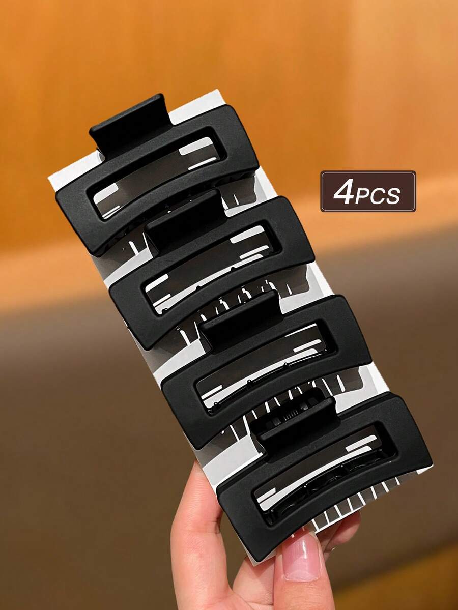 Bộ 4 kẹp tóc càng cua màu đen cổ điển, thời trang và thanh lịch, dài 2,5 inch, những chiếc kẹp tóc nhỏ xinh phù hợp cho sử dụng hàng ngày, đi học và các dịp khác, món quà phụ kiện tóc lý tưởng dành cho phụ nữ, kẹp tóc trang nhã, phụ kiện tóc thời trang, thể hiện vẻ duyên dáng và thanh lịch.