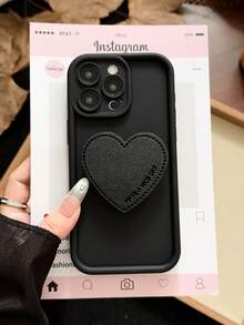 1 件千禧风格分层相框软皮心形气垫隐藏支架手机壳适用于 Apple 12/13 Pro Max，全身防震保护套，简约设计，可爱卡通风格，完美保护您的手机，兼容 Honor X7/Galaxy A56 5G/Infinix Smart 8/Infinix Hot 40i/Spark 20/Spark 20C/Spark Go 2024/Redmi Note 14 5G/ Moto E22/E22i/OPPO A54 - 黑色 - 查看 4