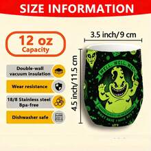 Nightmare Before Christmas Stainless Steel Mug - 12oz Double-Wall Vacuum Insulated Cup, Wear-Resistant, , Dishwasher , Perfect For Hot & Cold Drinks, Christmas Halloween Gift Fo - White - View 6