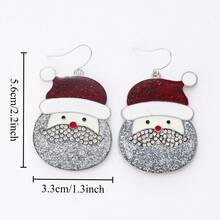 Christmas Themed Cartoon Earrings From Europe And America, Fashionable And Versatile, With Diamond Studded Santa Claus And Snowman Earrings And Earrings