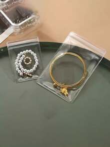 100/10pcs PVC Transparent Jewelry Anti-Oxidation Zipper Bags, Plastic Bags For Packaging Jewelry, Rings, Earrings And Other Transparent Polyethylene Bags - Clear - View 6