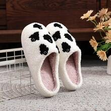 Cozy Plush Halloween Pumpkin Slippers, Non-Slip Fluffy Design - Six White Ghosts - View 10