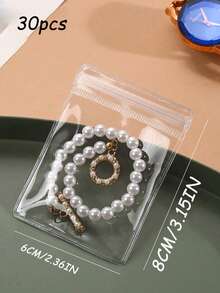 100/10pcs PVC Transparent Jewelry Anti-Oxidation Zipper Bags, Plastic Bags For Packaging Jewelry, Rings, Earrings And Other Transparent Polyethylene Bags - Clear - View 13