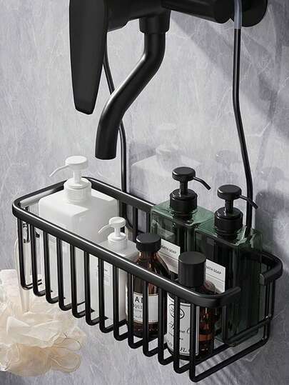 Hängende Duschkörbe Organizer - Bohren nicht erforderlich Duschorganizer mit Haken, rostfreie & wasserdichte Aluminium-Legierung Badezimmer Regale