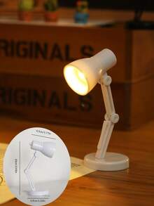 1 pieza Mini luz de libro LED de plástico con batería, luz de lectura con pinza y pilas, brazo ajustable con protección ocular para lectura nocturna, mini lámpara de libro, luz para leer - Amarillo - Ver 12