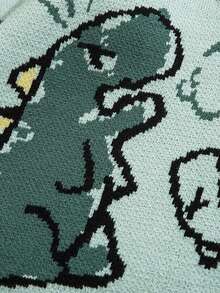 ANDREILEE 男士长袖恐龙图案毛衣 - 薄荷綠 - 查看 5