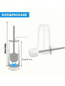 1 Set Toilet Brush And Holder, Flexible Toilet Brush With Detachable Holder - Cleans Hard-To-Reach Areas, Long Handle Design, Suitable For Bathroom Cleaning, Durable Plastic Bristles - Back To School Cleaning Supplies, Ergonomic, Elegant And Durable, With 304 Stainless Steel Long Handle.