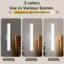 30 cm/11,9" Magnetyczna lampa LED z akumulatorem USB – nowoczesne oświetlenie liniowe, sterowanie dotykowe, odpowiednie do gabinetu, sypialni, gabinetu, kuchni, łazienki, garderoby – oświetlenie LED, minimalistyczny styl, idealne do oświetlenia luster i półek