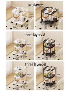 1pc Modern Minimalist Creative Coffee Table, 2-Tier/3-Tier Storage Nightstand, Suitable For Living Room, Bedside, Bedroom And Office, Milk & Oil Style Coffee Table, Easy Assembly