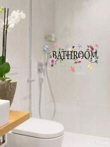 Letter Graphic Wall Sticker, Pvc Waterproof Self Adhesive Wall Art Decor Home Bathroom Decor, Stickers, Wall Decal, Vinyl Decal Home Decorations, Spring Decoration Items Refresh Your Home, Festival Decoration Stickers Gifts Birthday Graduation - 彩色 - 查看 6