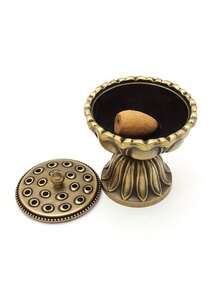 1 pieza Ornamento de incienso de sándalo para el hogar, quemador de incienso de loto, artesanía decorativa, quemador de incienso de aleación, accesorios para la sala de estar, templo para decoración del hogar, hornillo, quemador de aromas, suministros de altar, decoración espiritual, decoración del Día de San Valentín, decoración de Pascua