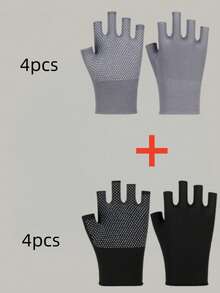 Wear-Resistant Full Palm Anti-Slip Nylon Dot-Coated Fingerless Breathable Work Gloves, Suitable For Express Packaging, Sorting, Outdoor Fishing, Fitness Cycling, Construction Work, Farm, And Garden Labor. If You Love Your Husband, Buy Him A Pair