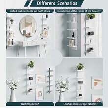 Multi-Layer Corner Shelf, Floating Corner Shelf, Wall-Mounted Storage Organizer Rack, Made Of PVC Material, Easy To Assemble, Multi-Layer Wall-Mounted Shelf, Suitable For Bedroom, Bathroom, Kitchen, Office, Living Room, Room, Bookshelf, Etc. An Ideal Choice For Autumn Decoration, Canvas Wall Art, Home Christmas Decoration, Outdoor Decoration, Wall Decoration, Home Decoration. Suitable For Placing Small Decorative Items (1 Pc). (High-Quality PVC Material, Non-Wooden - Waterproof And Easy To Clean) - Multicolor - View 9