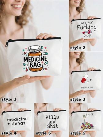 Small First Aid Kit Bag, Compact & Portable Medical Pouch For Travel, Home, Car & Outdoor - Essential White First Aid Bag For Women, Emergency Travel Essentials & Daily Use Medicine Bag Medicine Organizer Medicine Storage Bag For Outdoor