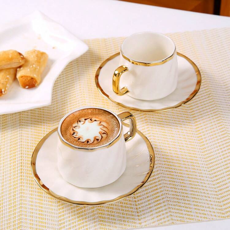 90ml/3.16oz Coffee Cup & Saucer Set, Suitable For Drinking Espresso Or Turkish Coffee - Type I - View 4