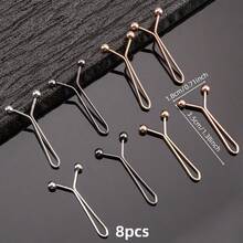 2/4/8pcs U-Shaped Metal Waist Cincher, Minimalist Gold/Silver/Black Waist Clip Holder, Pants Waist Tightener, Scarf/Sleeve Clip Fastener - Multicolor - View 16