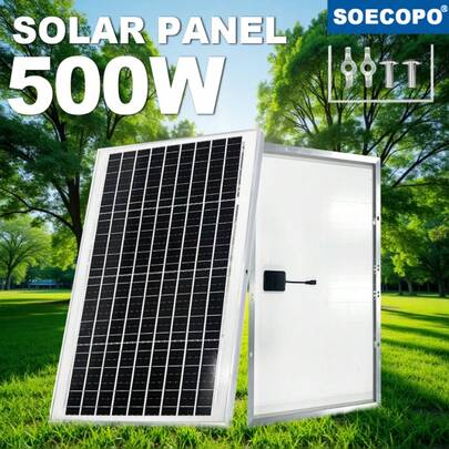 500W Solar Panel Power Generator 18V Solar Panel With Rack High Efficiency Portable Solar Energy Outdoor Solar Battery For Off-Grid Home Camping RV