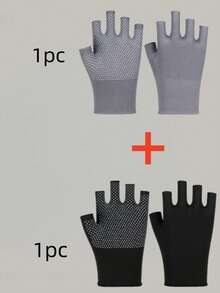 Wear-Resistant Full Palm Anti-Slip Nylon Dot-Coated Fingerless Breathable Work Gloves, Suitable For Express Packaging, Sorting, Outdoor Fishing, Fitness Cycling, Construction Work, Farm, And Garden Labor. If You Love Your Husband, Buy Him A Pair
