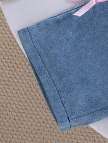 2-teiliges Set für Babymädchen: Süßer rosa Kapuzen-Sweatshirt mit Schleife & Träger-Top kombiniert mit Schleifenhose mit geradem Bein, modisches Outfit für Alltag, Outdoor, Schule, Pendeln, Urlaub, Fotografie