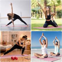 Tapete de Yoga Antideslizante y Cómodos, Yoga Mat para Ejercicio de Buena Calidad y Ecológicos, Tapete Yoga Antiderrapante de Suavecito y Grueso, Deporte Colchoneta Fitness Alfombrilla para Yoga de 6mm Grosor, 183 x 61CM - Rosa claro - Ver 6