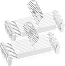 20 Perchas,Gancho Negro con Pinzas, Ganchos para Pantalones 360 °     y Diseño Antideslizante, Resistentes para Pantalones, Faldas y Ropa Pesada, Ideales para Clóset en Casa (Negro) - Blanco - Ver 4