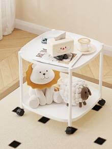 1pc Modern Minimalist Creative Coffee Table, 2-Tier/3-Tier Storage Nightstand, Suitable For Living Room, Bedside, Bedroom And Office, Milk & Oil Style Coffee Table, Easy Assembly