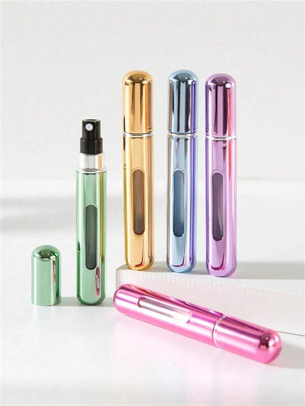 5 piezas Botella recargable de perfume de 8ml, regalo del Día de San Valentín, botella de perfume recargable para viajes, botella de perfume mini, botella de perfume recargable con atomizador, envase de líquido vacío portátil, esenciales de viaje, múltiples colores, 4 piezas/3 piezas/1 pieza, atomizador, envase de líquido vacío mini portátil, esenciales de viaje, organizador de viaje para playa, vacaciones de verano, vuelta al colegio