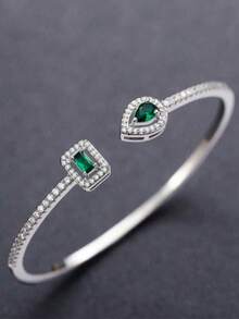 1 Piece Exquisite, Gorgeous, High-End, Versatile Copper Inlaid Cubic Zirconia Women's Bracelet, Women's Valentine's Day Gift Wedding Jewelry, Suitable For High-End Occasions, Daily Wear, For Mothers, Mother's Day Gift ﻿ - 1# - View 14