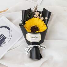 Ramo de flores artificiales, rosa, girasol, margarita, flores de jabón decorativas, ramo de flores falsas al por mayor para comercio electrónico transfronterizo