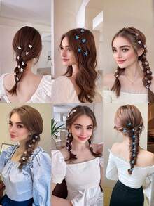 10 Cute Little Flower Hair Clips For Girls - Perfect For Parties And Holidays, Ideal For Gifts