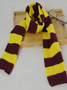 1 Stück Schal für Frauen, Halloween Kostüme, Cosplay Herbst und Winter vielseitiger gestreifter langer Schal im College-Stil, Schmuck & Accessoires, geeignet für Halloween Cosplay Party.