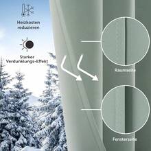 Blumtal Set Of 2 Blackout Curtains, Opaque, Elegant Curtains With Eyelets For Bedroom - 夏日綠 - 查看 6