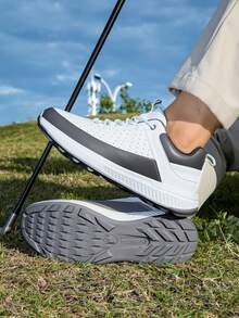 Neue Herren Golfschuhe, bequeme Leder Golf Trainingsschuhe, hochwertige Outdoor Einfarbige Herren Golf Sportschuhe