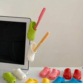 Organizador divertido de mini zapatillas para cepillos de dientes, organizador de cepillos de dientes montado en la pared sin perforación, soporte para bolígrafos, adecuado para almacenamiento en el baño, la cocina y el escritorio