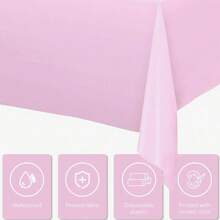 1 pieza Mantel desechable de plástico, rectangular, adecuado para fiestas de cumpleaños, baby shower, bodas, sociales de helados y con temática oceánica, decoración, disponible en varios colores, de vuelta al colegio, Día de San Valentín - Multicolor - Ver 5