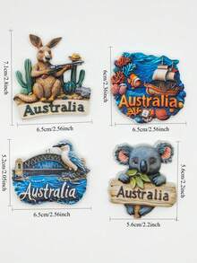 1 pezzo Calamita da frigo 3D souvenir dall'Australia - Adesivo magnetico in rilievo, regalo creativo da viaggio, collezione di decorazioni per la casa, ricordo di viaggio personalizzato calamita da frigo, decorazione per la casa, cucina, stanza, ufficio, armadietto, regalo artigianale, gadget per vacanze, piccolo regalo raffinato - Multicolore - Visualizzare 9