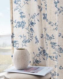 2 Pcs Beautiful Floral Design Sheer Curtains, Softness Cozy Privacy Curtains, Great Quality Elegant Vintage Gorgeous Curtains, Pretty Colors And Well Made Lightweight Curtains - 藍色 - 查看 3