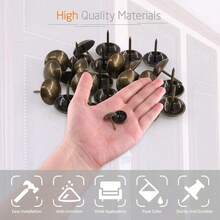 120pcs/Pack Vintage Upholstery Nails, Decorative Furniture Tacks, Retro Upholstery Nails For Armchair, Furniture, Sofa, Bed, Door - 7 X 11mm