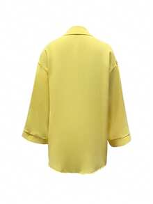 女士时尚简约常规长袖衬衫，适合秋季、春季和冬季