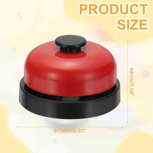 PATIKIL Call Bell, 2.83 Inch Small Desk Service Ring Bell Buzzers For Front Desk Retion Counter Dinner Bar Hotel Classroom Game, Black Red, 1 Pack